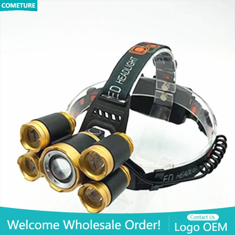 Power Tools Zoom - 5LED T6 رئيس مصباح التكبير مصباح