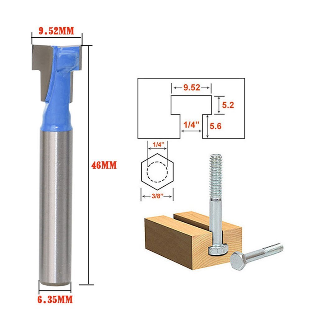 Power Tools Woodworking - A11I 1/4 بوصة عرقوب T-فتحة القاطع
